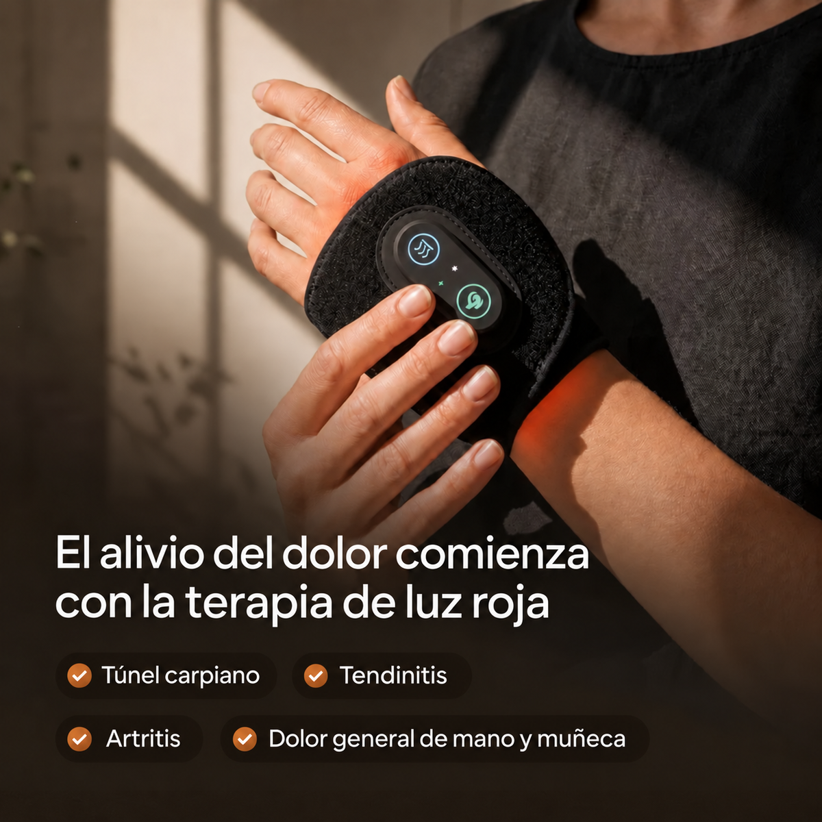 Muñequera de terapia de luz roja Solved